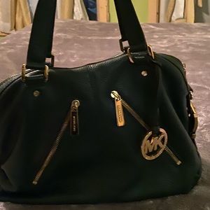 Leather green purse